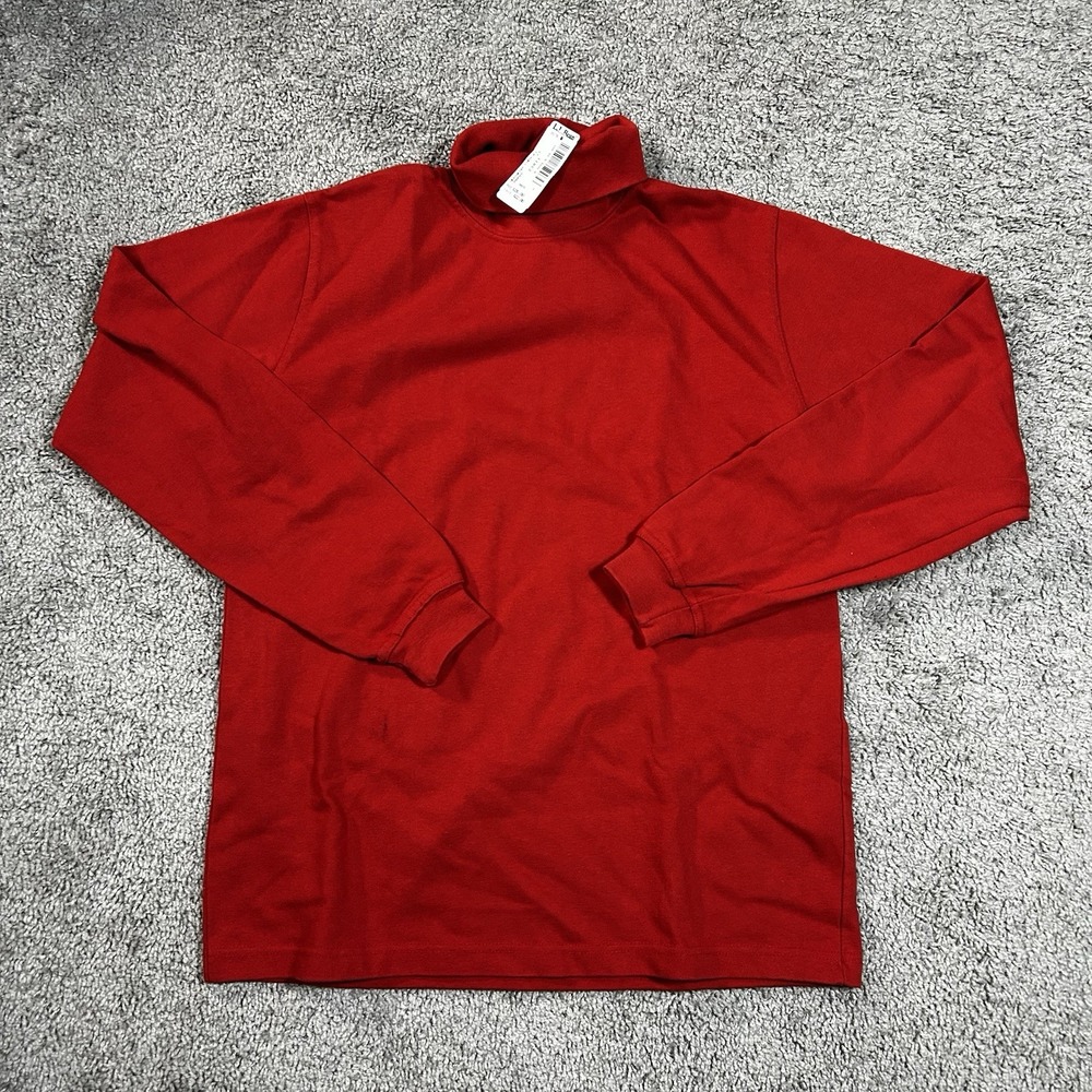 Vintage NWT LL Bean Freeport Maine Womens XS Turtle Neck Paprika Red Made In USA